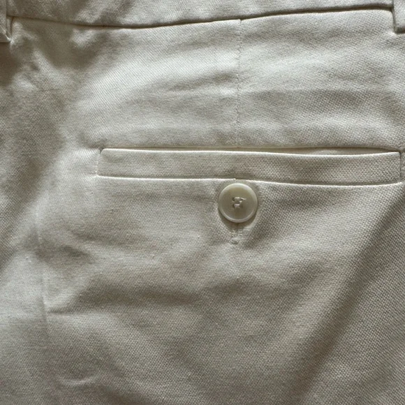 Trina Turk White Cropped Pants Size 8 Cotton Stretch Tailored Made in USA - Picture 2 of 7